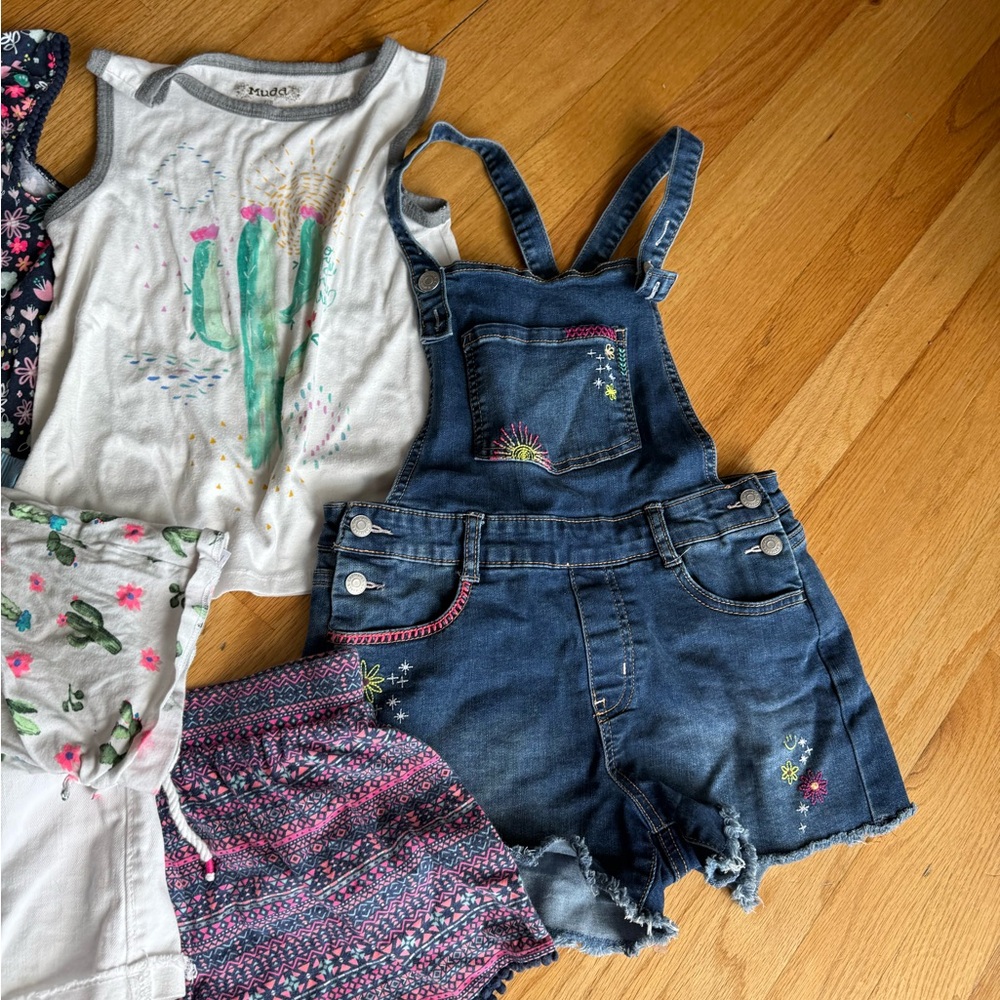 Abercrombie Target Kohls Girls Boho medium 7 8 Tops Shorts Overalls Set Bundle - Picture 4 of 4